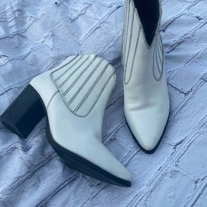 Nasty Gal White Cowboy Booties size 7